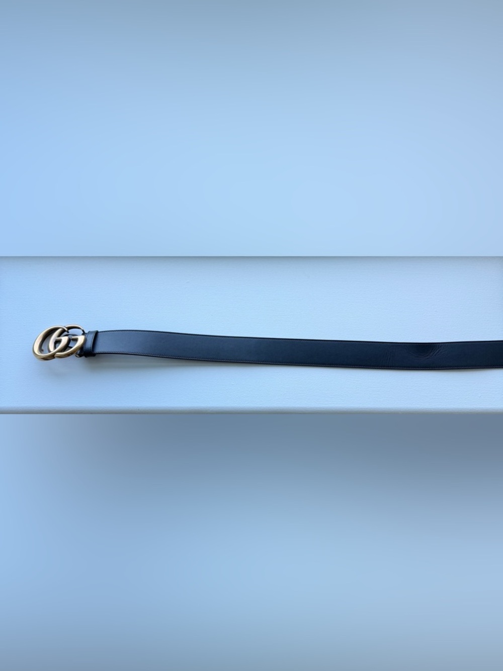 Gucci Black Leather Double G Marmont Belt - Picture 7 of 7